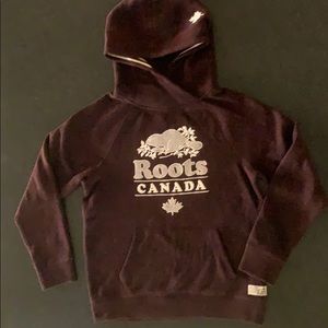 Roots Maroon Colored Hooded Sweatshirt